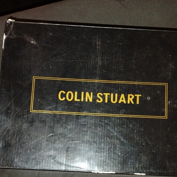 Black Chunky Platform Heels with White Stripe - Picture 2 of 9